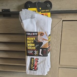 White Heavy Duty Work Socks - 3 Pack